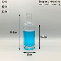 Bouteille de tequila personnalisée de petite capacité, bouteille de vodka ronde, bouteille de vin de fruits de 350 ml