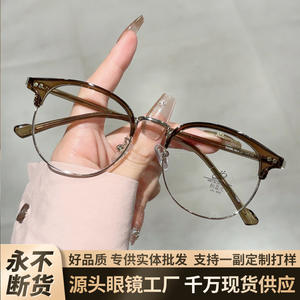 31156 Lunettes optiques demi-cerclées style japonais, monture sourcil, unisexe, verres PC anti-lumière bleue, origine Taizhou - Product Image 5