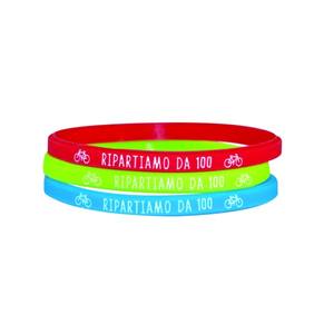 Bracelets en silicone personnalisés Ripartiamo Da 100 Rouge Vert Bleu Étanche pour événements de course et de marche, cadeaux promotionnels originaux, impression par tampographie - Product Image 1