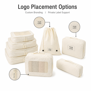 Logo personnalisé, 7 pièces, cubes de rangement imperméables, organisateur de voyage, OEM ODM, vente en gros, grande capacité, étuis de rangement pour bagages, nylon, valise - Product Image 5