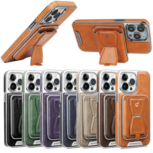 With Magnetic Card Holder 2-in-1 Detachable Wallet Phone Case for iPhone 16 Pro Max 12 13 14 15 Luxury Men PU Leather Cover