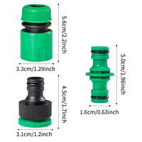 Ensemble d'adaptateurs de raccordement rapide pour tuyau d'arrosage de jardin en ABS, embout double mâle 1/2'', rallonge pour tuyau d'arrosage