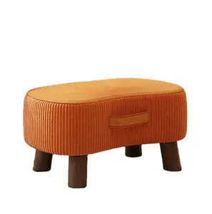 Reposapiés otomano, taburete de paso de noche con pata de madera, taburete Rectangular, reposapiés para otomana para escritorio, sala de estar y dormitorio