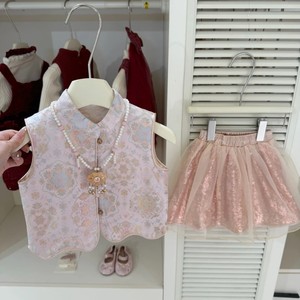 Tongxingyuan Traditional Chinese Style Vest With Skirt For Baby Girls Winter Fleece Lined Party Outfit - Product Image 4