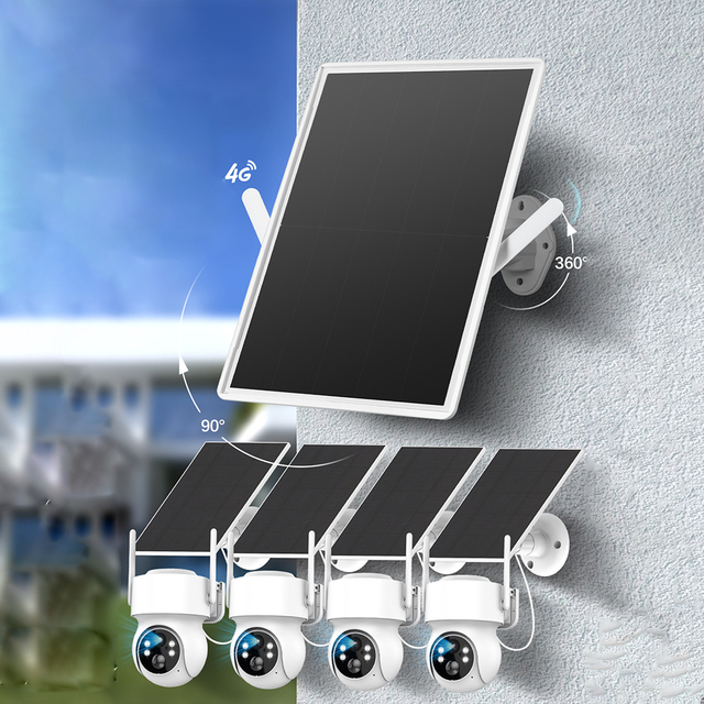 Solar Wifi Router with ICsee 4MP Solar Wifi Camera Set Wireless Outdoor 4G PTZ Camera 2K HD Surveillance Battery Security Camera