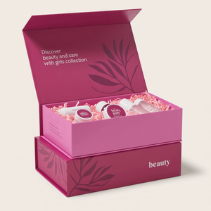 Custom Logo Pink Magnetic Rigid Paperboard <b>Boxes</b> Recyclable Skincare Packaging Gift Magnet <b>Boxes</b> With Raffia - Product Image 1