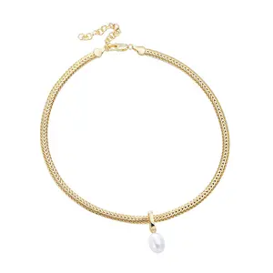 High quality 2024 most popular Advanced minimalist design style woman charm round pearl necklace