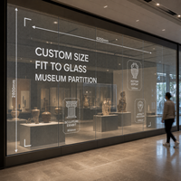 Écran LED transparent sur mesure pour vitrine de musée, cloison en verre, projet commercial en verre