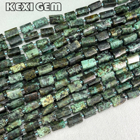 Perles de turquoise africaine naturelle brutes facettées 8x11mm, perles colonnes de turquoise africaine naturelle, perles cylindriques intercalaires en pierres précieuses lâches