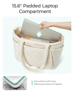 กระเป๋าโท้ทผ้าขนเป็ดบุนวมใต้วงแขนสำหรับผู้หญิงกระเป๋าใส่ของไปเรียนแบบเรียบง่ายสำหรับเดินทางและธุรกิจ - Product Image 6