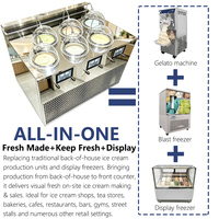 6*5.5L Cilindrische Verticale Italiaanse Batch Freezer Apparatuur Commerciële Open Top Gelato Hard IJs IJsroommachine Fabrieksprijs