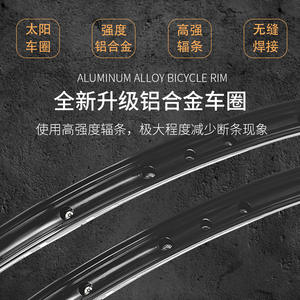 Ensemble de roues Sunbike Tr25 26 27.5 29 pouces 32H en alliage d'aluminium avec moyeux de vélo de montagne à frein à disque Center Lock et axe traversant - Product Image 5