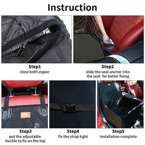 Housse de siège auto pour animaux de compagnie BSCI, siège surélevé 2 en 1, housse de siège avant de luxe pour chiens et chats, antidérapante, imperméable - Product Image 5