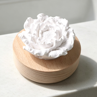 Diffuseur d'huiles essentielles en porcelaine fait main sur base en bois, parfum d'ambiance pour la maison, diffuseur d'arômes en céramique, assainisseur d'air en plâtre parfumé