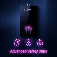 Chauffe-eau électrique sans réservoir à chauffage rapide, intelligent, mural en plastique, pour usage domestique, garage, camping-car, extérieur, avec affichage LED et manuel d'utilisation en anglais