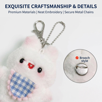 Soporte OEM ODM: Llavero de peluche de conejo kawaii personalizado, bonito colgante de conejo para bolso, broche DIY para mochila y cartera