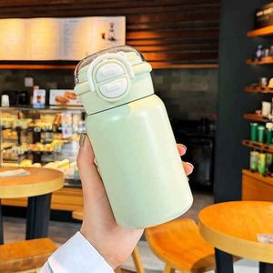 316 Stainless Steel Children's <b>Straw</b> Insulated <b>Cup</b> Spill Proof Leak-Proof <b>Lid</b> 6-12 Hours Thermal Insulation 500ml Back School - Product Image 5