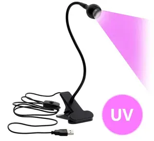 Lampu Meja Led USB Mini Clip-On Lampu UV Led Cerah Fleksibel Lem Dapat Disesuaikan Pengering Kuku Detektor Produk Kesehatan Uang Tunai dengan Sakelar