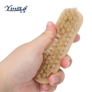 Cepillo para Zapatos Yinste de Pelo de Cerdo y Madera Maciza, 2 Piezas, para Eliminar Manchas - Product Image 4