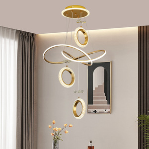 Lustre LED doré de luxe avec télécommande, éclairage décoratif pour chambre à coucher, salle à manger, salon, <span class=keywords><strong>cuisine</strong></span>, luminaire suspendu - Product Image 2