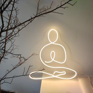 Led חדר תפאורה וואו אותיות ניאון שלטי קיר רכוב 3D תאורת Led ניאון סימן מותאם אישית אקריליק Led פרסום ניאון שילוט - Product Image 4