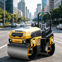 Compacteur routier FURD à double tambour, rouleau hydraulique pour asphalte, rouleau vibratoire pour routes