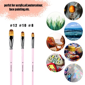 Pinceau de <span class=keywords><strong>peinture</strong></span> en Nylon, 3 couleurs rose, à manche Long, pour <span class=keywords><strong>peinture</strong></span>, gâteau, nouveau modèle, fabrication d'usine, échantillon gratuit - Product Image 3