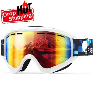 Chống sương mù UV bảo vệ thể thao Kính trượt tuyết Goggle siêu chống xước hình trụ đôi ống Kính trượt tuyết Kính