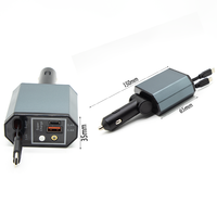 Station de charge rapide pour téléphone 4 en 1 avec écran LED numérique, 2 câbles rétractables, type C, portable pour iPhone 16