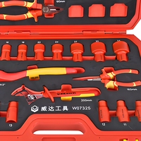 Kit d'outils isolés certifiés VDE 1000V IEC 60900, 25 pièces, avec jeu de tournevis à cliquet isolés et jeu de coupe-câbles latéraux isolés