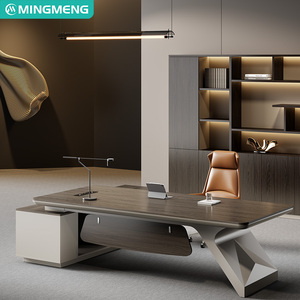 Escritorio de oficina para CEO, escritorio de jefe, lujo ligero, alta gama, escritorio de dirección, escritorio de gerente comercial con gabinete - Product Image 4