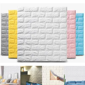 3D Peel Stick Vinyl Wall Sticker Brick Wall Paper Foam Wallpaper Modern Waterproof 1 Year Warranty Entertainment Office Building