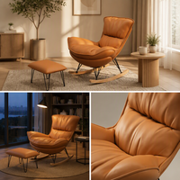Fauteuil à bascule Lobster, design moderne et minimaliste, structure métallique, pour balcon, salon, mobilier de maison, style léger et luxueux, chaise longue individuelle décontractée