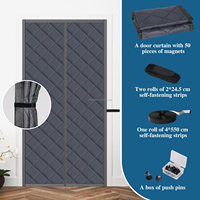 Rideau de porte magnétique en coton isolant thermiquement, facile à installer, rétention de chaleur, maintient une température stable à l'intérieur pour l'entrée de la maison