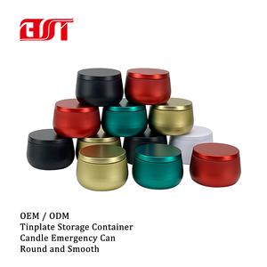 Boîtes rondes pour bougies, petits pots ronds pour bougies, boîtes en métal, contenants, rangement pour bijoux, pots cosmétiques de luxe, vente en gros personnalisée - Product Image 1