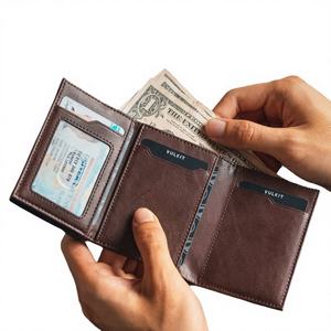 Tarjetero de Cuero PU de Lujo para Mujer, con Cierre de Cremallera, Protector de Licencia de Conducir, Porta Tarjetas de Crédito, Diseño Retro Hecho a Mano con Tejido Liso - Product Image 3