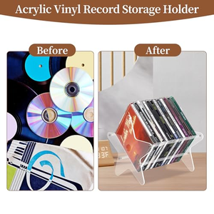 Soporte de Vinilo Transparente para CD, Exhibidor de Acrílico para DVD, Estante para Escritorio - Product Image 3