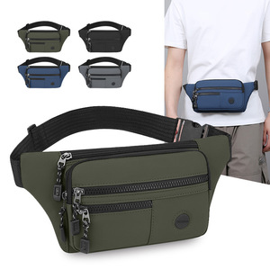 Men's Fanny Pack Multi Layer Solid Color Lightweight Portable Waist <b>Bag</b> For Business Travel - Product Image 1