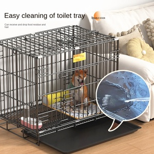 Katlanabilir katlanabilir kapalı katlanır hayvan metalik Metal küçük köpek evcil hayvanlar için Pet kafesleri - Product Image 3