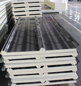 Panneau sandwich PIR de 100 mm d'épaisseur Isolation de toiture Efficacité <span class=keywords><strong>thermique</strong></span> Économie d'énergie Panneau sandwich PU - Product Image 4