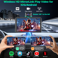 Cámara HD Universal de 7 Pulgadas con Pantalla Táctil IPS, Carplay Inalámbrico, Android Auto, DVR de Doble Lente, Navegación GPS, Control por Voz, OEM