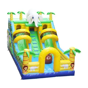 Outdoor kids commercial jumping combo slide trampoline bouncy house castle inflatable bouncer
