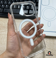 Étui de téléphone transparent en TPU antichoc avec charge sans fil pour 17/16/15/14