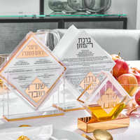 Moderne Fantaisie Cristal transparent Bloc Lucite Chanukah Judaïca Hanoukka Acrylique Huile Menorah Vase à fleurs Chic