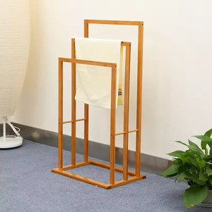 <strong>Free</strong> <strong>Standing</strong> 3-Tier Bamboo <strong>Towel</strong> Hanger Rack Organizer Bathroom Accessories Storage Holders &amp; Racks for Bathrooms - Product Image 2