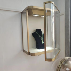 Affichage moderne en métal éclairage LED mur vitrine en verre affichage de bijoux armoire verrouillable arc verre <span class=keywords><strong>niche</strong></span> armoire vitrine de bijoux - Product Image 4