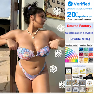 <span class=keywords><strong>Bikini</strong></span> de Dos Piezas para Mujer, Tallas Grandes, sin Tirantes, Traje de Baño de Poliéster con Estampado - Product Image 1