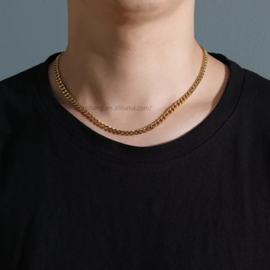 Cadena Cubana Pulida de 5 mm, Chapada al Vacío en Acero Inoxidable 18k, Cadena Cubana Pulida Estilo Hip-Hop, Moda Tanjing - Product Image 2