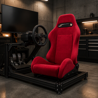 Siège en daim réglable EDDYSTAR noir universel pour simulateur de course, jeux et chaise de bureau, NE PAS UTILISER SUR ROUTE, UNIQUEMENT EN TOUT-TERRAIN