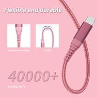 Câble de charge rapide USB 2.0 Type C 3A de 3 pieds avec logo personnalisé, cordon de charge Android, ligne de données, charge rapide 20V, câble en nylon tressé PVC